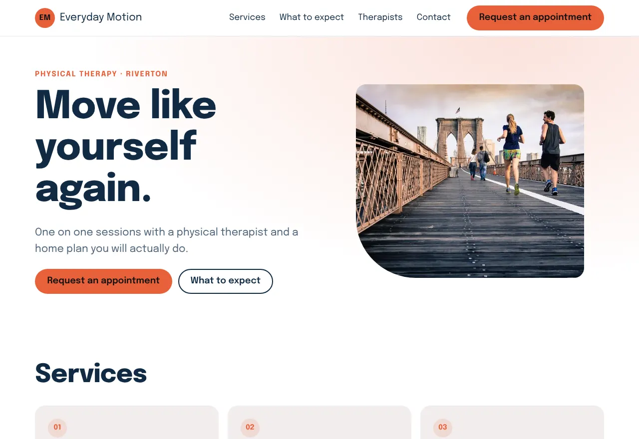 Captura de pantalla del ejemplo Everyday Motion