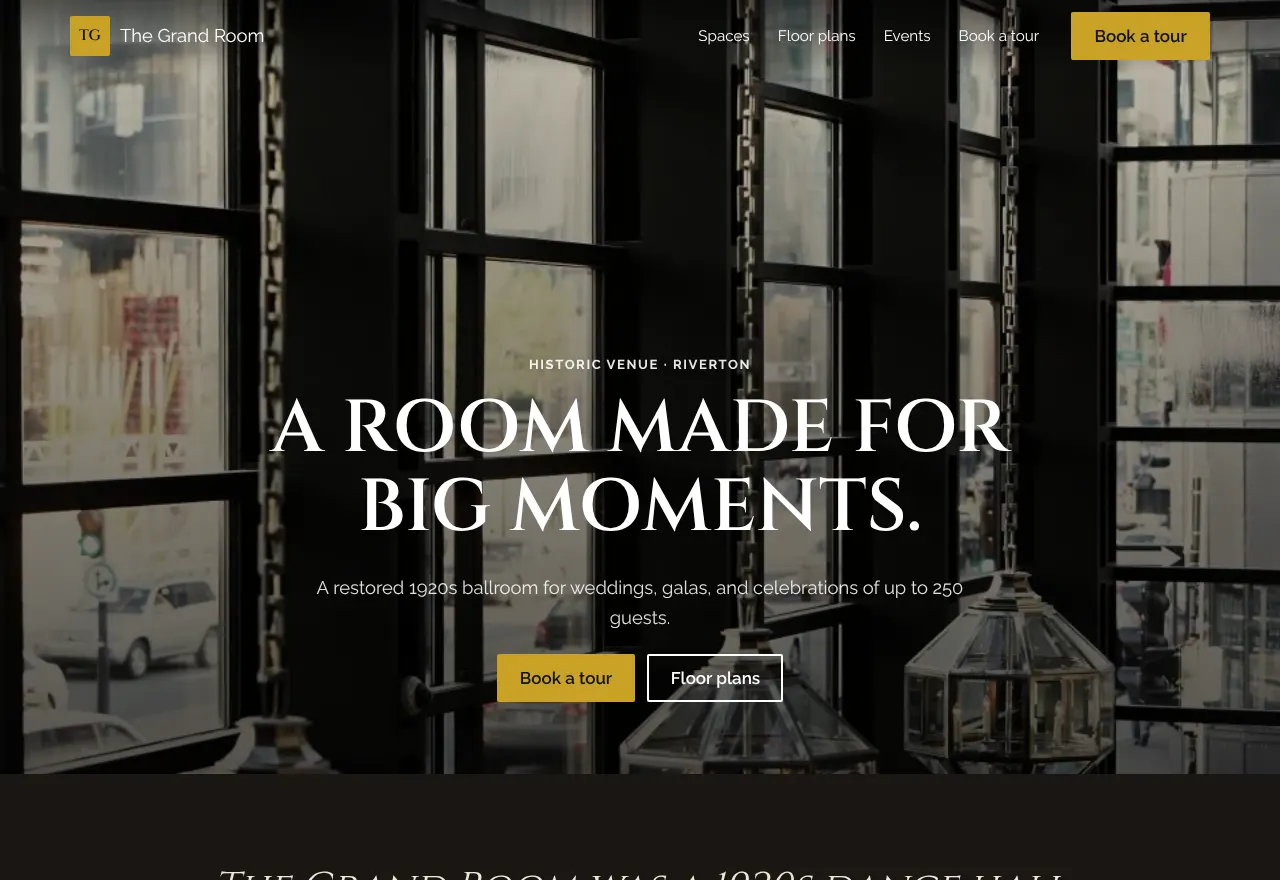 Captura de pantalla del ejemplo The Grand Room